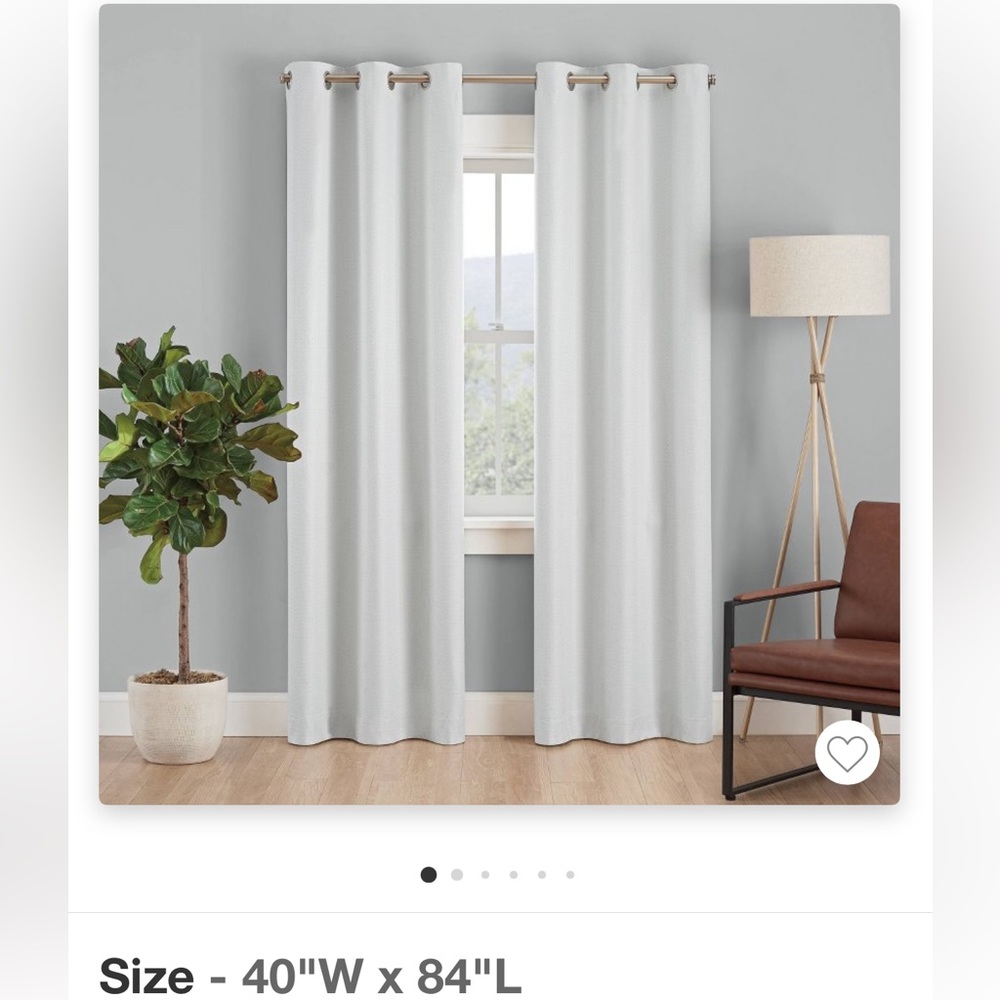 Target Blackout White / pearl curtains with silver ring